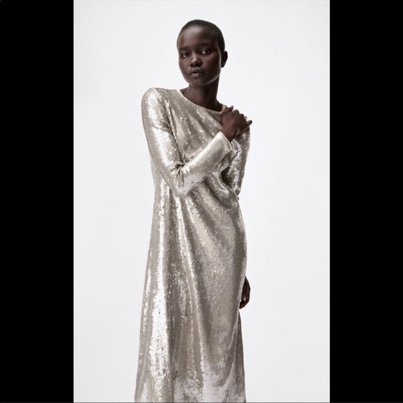 Zara sequin knit dress - mordernwear.com